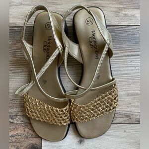 Montigo Bay Club Women’s Size 5.5 Gold Slip On Sandal Shoes